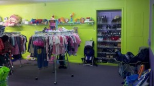 interior of kids clothes store